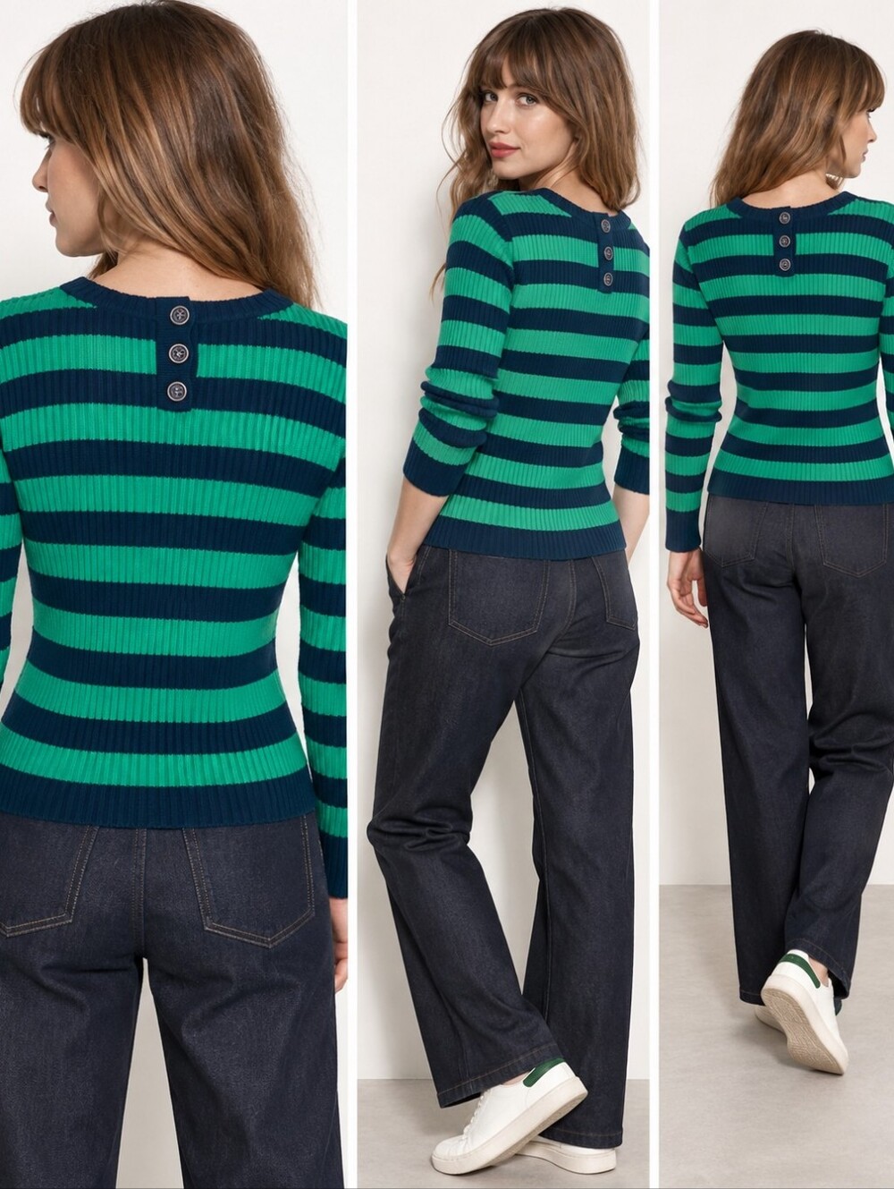 VINCE CAMUTO STRIPED SWEATER 💚🖤